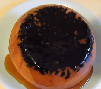 Black cap pudding with golden syrup