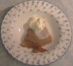 Parsnip pudding with a dollop of whipped cream